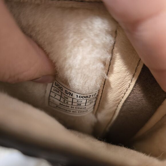 UGG Australia Rosen Riding Boots Brown Leather 7 Womens Wool Fur Lined Winter - Picture 11 of 15